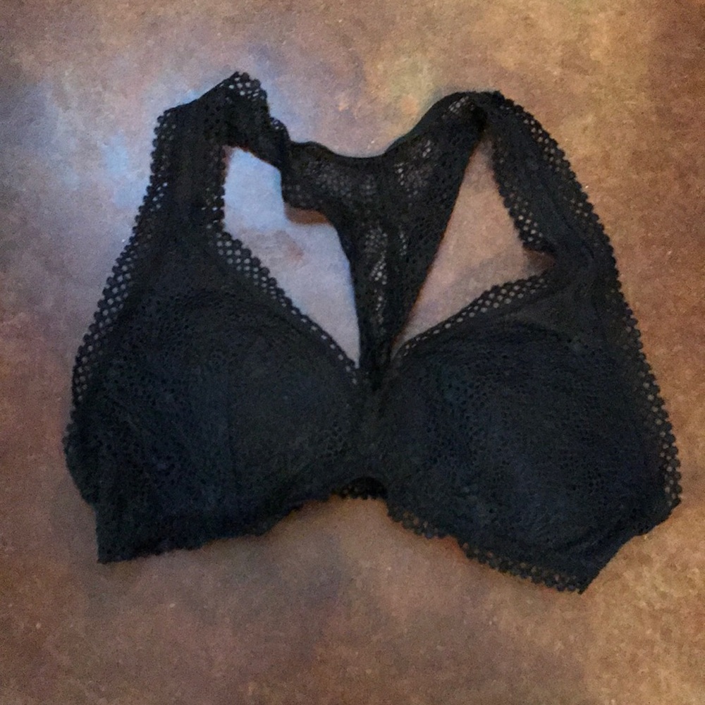 Victoria’s Secret black lace, Razorback bralette